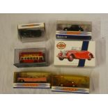 A selection of Dinky and Corgi mint and boxed vehicles including Jaguar E-type, MGB,