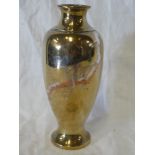 A late 19th Century Japanese bronze tapered vase inlaid with silver and copper bird decoration,