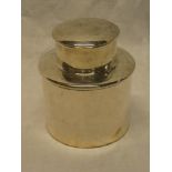 An Edward VII silver cylindrical tea caddy and cover,