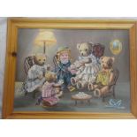 Doreen Edmund - oil on canvas Dolls and Teddy Bears Picnic, signed,