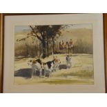 W** Norman-Gaunt - watercolour Huntsmen with hounds "A November Day in the Back Woods", signed,