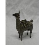 A Continental 925 standard silver figure of a llama,