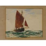 Ernest Dade - watercolour "Brighton Fishing Smack", signed, labelled to verso,