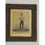 Artist unknown - watercolour Early portrait of a soldier in the 57th Regiment,