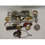 A box containing various costume jewellery and collectables including cased Meershaum pipe,
