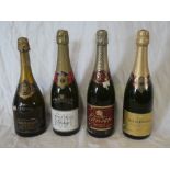 Four vintage bottles of champagne including 1979 Dom Ruinart,