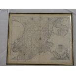 A 17th Century uncoloured nautical chart showing the coast between Kent/Suffolk and Holland after