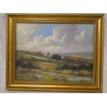 Richard Blowey - oil on canvas West Cornwall landscape with cottage, signed,