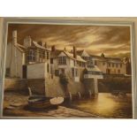 Marsden Prophet - oil on board Newly Harbour Cottages, signed,
