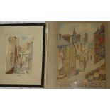 Lilian Moses - watercolour Bailey Lane St Ives, Cornwall, signed and inscribed,