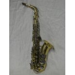 A Boosey & Hawkes 400 brass and chrome mounted saxophone in fitted case