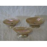 Three unusual old mother-of-pearl shell bowls with engraved and pierced decoration