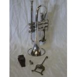 An old silver plated trumpet by GG Gunn