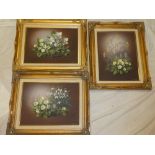 Shergold - oils on panels Three studies of flowers, signed,