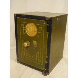 An old brass mounted safe by Hipkins & Co, Dudley,