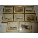 A**Gordon Thomas - watercolours Eight Highland scenes including Loch Lomand and others, one signed,