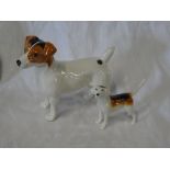 A Beswick china figure of a Jack Russell terrier and one other Beswick china small beagle (2)