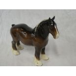 A Beswick china brown cart horse