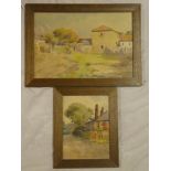 G**W** Collins - watercolour "A Cornish Farm", signed, inscribed to verso,