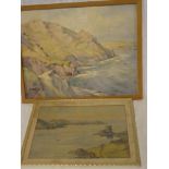 A**Taylor - watercolour Cornish coastal scene, signed,