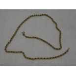 A 9ct gold rope twist necklace