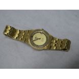 A gentleman's 18ct gold Omega electronic Constellation chronometer wristwatch with 18ct gold strap