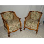 A good quality carved walnut bergere three-piece suite comprising two seat settee with canework