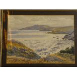 Bernard Mash - watercolour Cornish coastal scene, inscribed to verso,