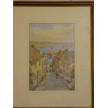 T**H**Victor - watercolour "Old Newlyn", signed and inscribed,