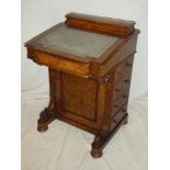 A 19th Century figured walnut Davenport desk,