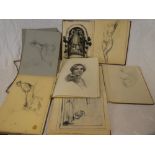 Five late 19th Century albums of watercolours,