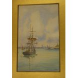 Henry Martin - watercolour "Cliff Castle Newlyn", signed, inscribed to verso,