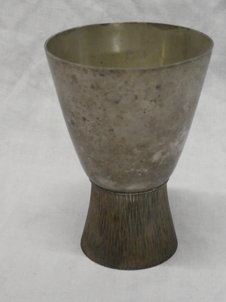 An unusual good quality silver goblet with tapered base, London marks,