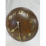 A good quality Zenith circular wall clock with individual brass numerals on polished mahogany