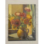 W**A**Jefferies - oil on canvas "Etude de Fleurs", signed, inscribed and dated 1931,