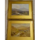 F** Widgery - watercolours Dartmoor scenes including "Belstone Tor from the Tan/Yes Tor Dartmoor",