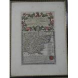 An 18th Century hand-coloured map of Essex "The Roads from Chelmsford to St Edmunds Bury,