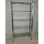 A 1960/70's chromium plated and glass bookcase/room divider by Merrow Associates,
