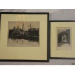 A black and white etching of "Brayford,