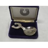 A 1973 EEC silver commemorative caddy spoon,
