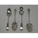 A pair of William IV silver "Old English" pattern serving spoons,