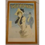 A coloured limited theatrical print "Theatrophone" after J Cheret,