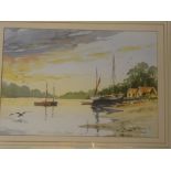 P**H** Graver - watercolours "Percuil River Cornwall/Mevagissey Harbour/Mousehole Harbour", signed,