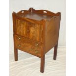A 19th Century walnut square commode chest with cupboard enclosed by two panelled doors above two