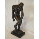 A good quality bronze figure of a nude male athlete,