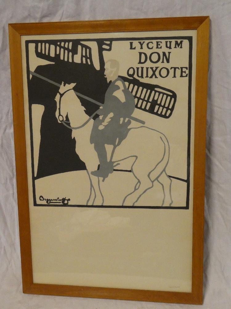 A coloured limited edition theatrical print "Lyceum don Quixote" after Beggarstaff,