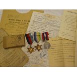 A 1939/45 star, Atlantic star and 1939-45 War medal with box of issue,