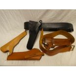 Four various leather holsters,