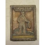 An unusual old copper reverse printing plate "Blue Jacket Safety Fuse" 4" x 3"