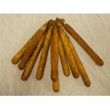 A string of ten old Cornish Mining tallow candles